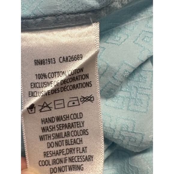 Robert Graham Button Up Shirt Mens L Classic Fit Light Blue Patchwork Geometric - Picture 11 of 12